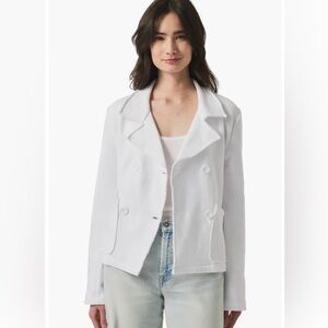 SPLENDID Diana Double Breasted Cotton French Terry Blazer Medium NWT White